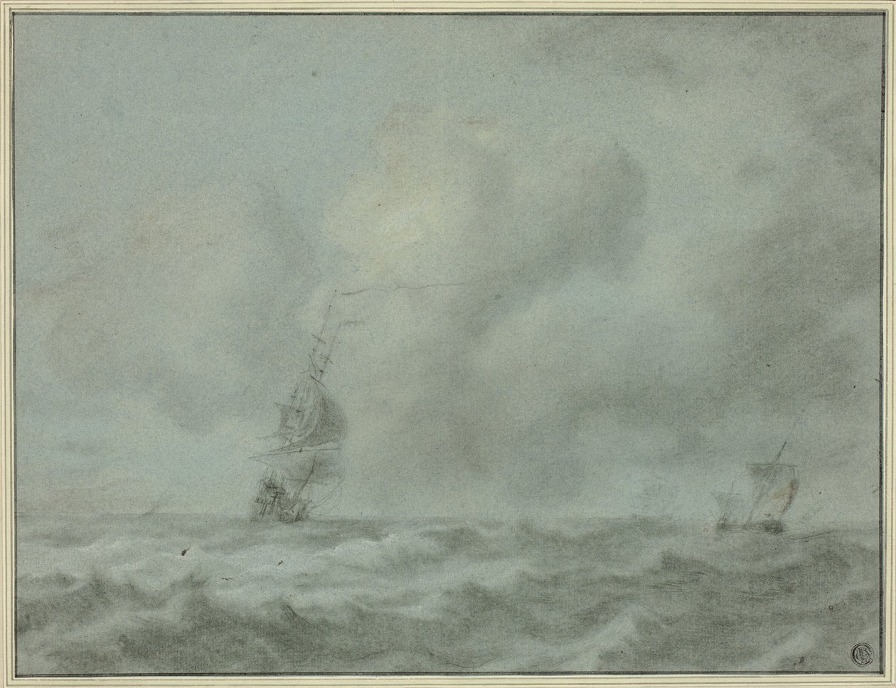Boote auf dem Ozean von Jan van Goyen
