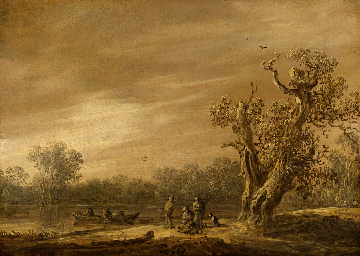 Fischer am Seeufer von Jan van Goyen