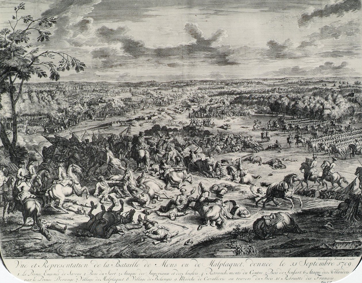 Schlachtenbilder aus: Dumont et Rousset, Histoire militaire du Prinz Eugen (1663–1736), Folge von acht Kupferstichen von Jan van Huchtenburgh