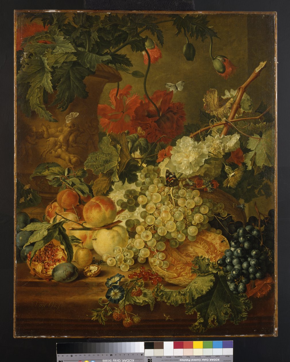 Früchte und Blumen, nach J. van Huysum von Jan van Os