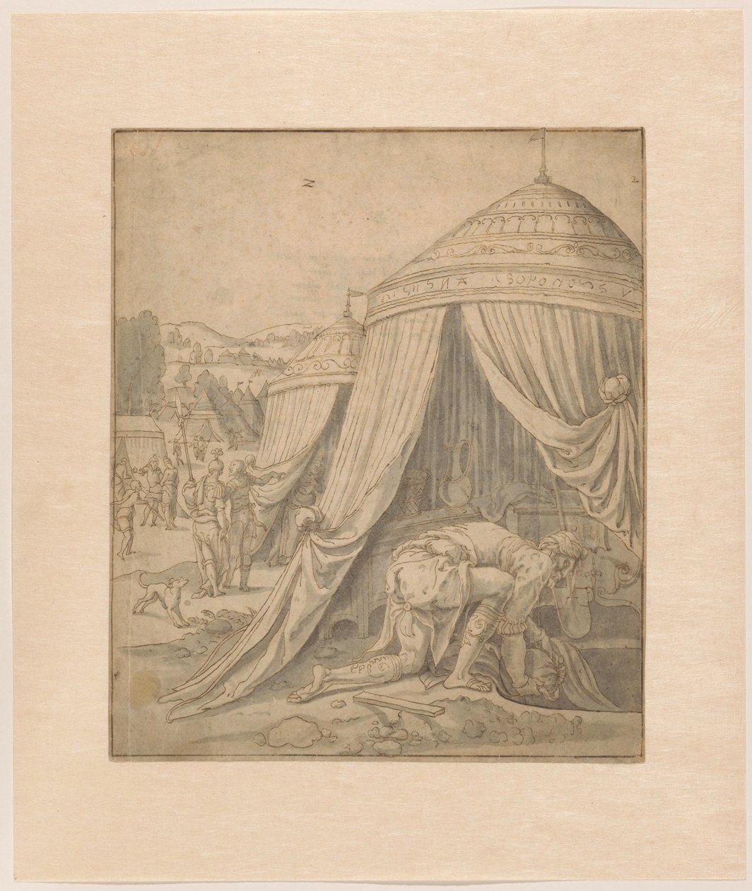 Acham begräbt das gestohlene Gut von Jan van Scorel (school of)