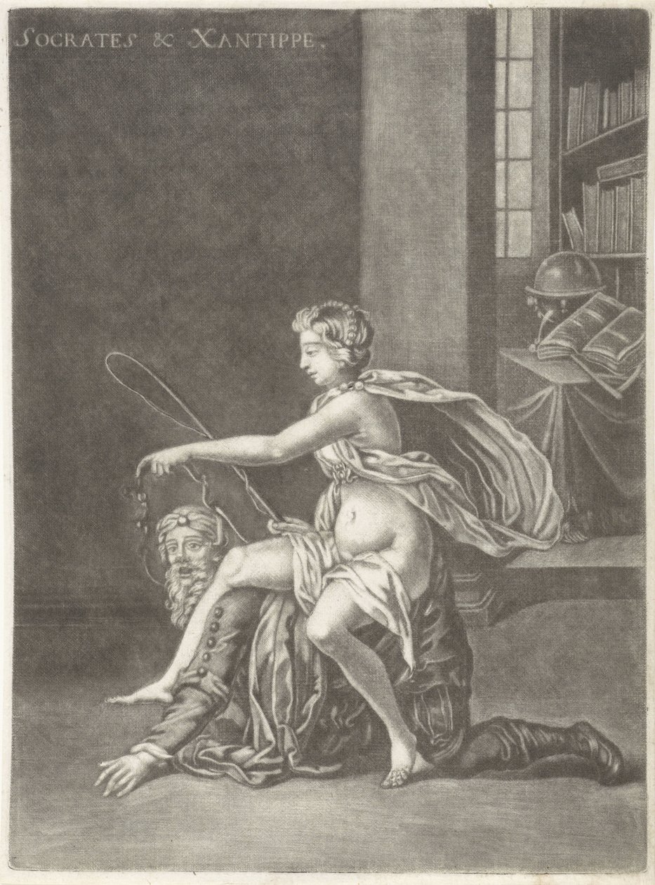 Sokrates von seiner Frau verspottet
Sokrates & Xanthippe (Titel auf dem Objekt) von Jan van Somer