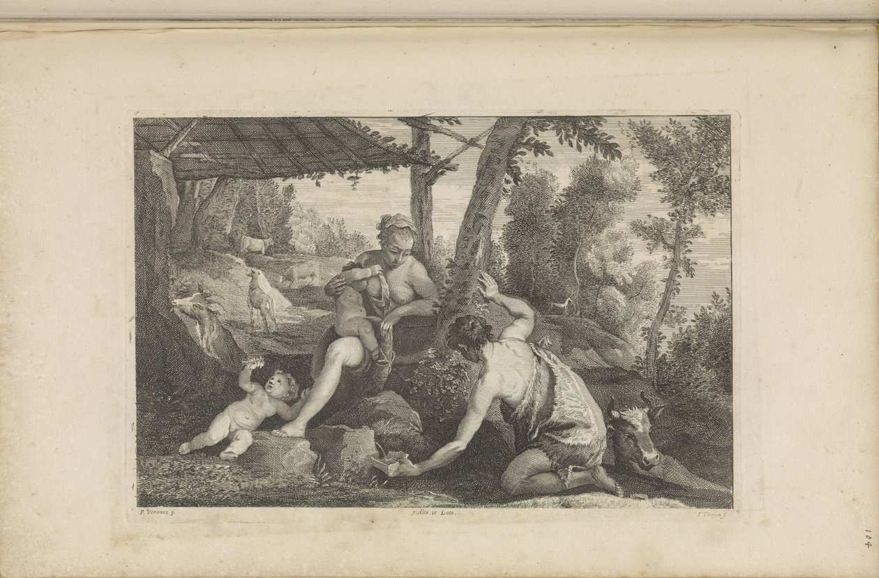 Adam und Eva nach der Vertreibung aus dem Paradies von Jan van Troyen
