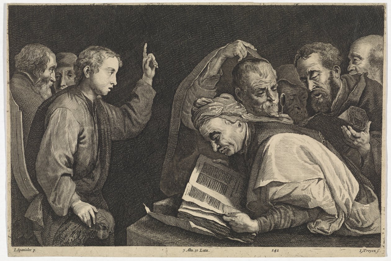 Zwölfjähriger Christus im Tempel (Theatrum Pictorium) von Jan van Troyen