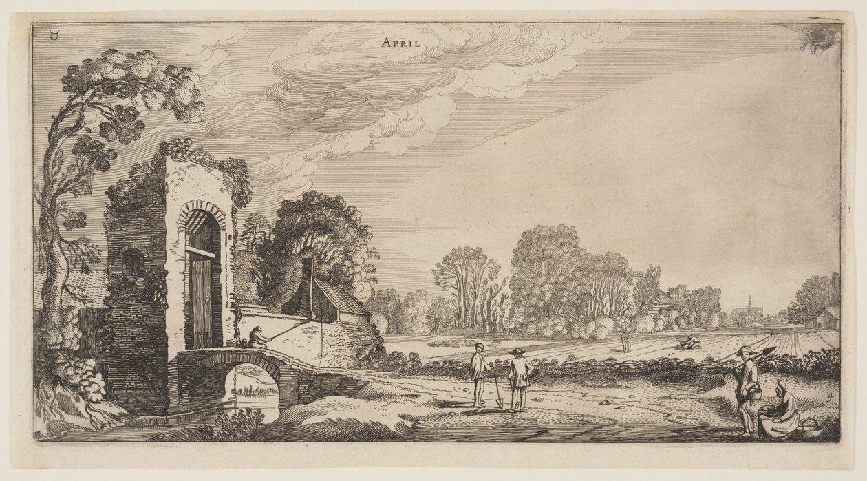 April, aus Die zwölf Monate des Jahres von Jan van de Velde II