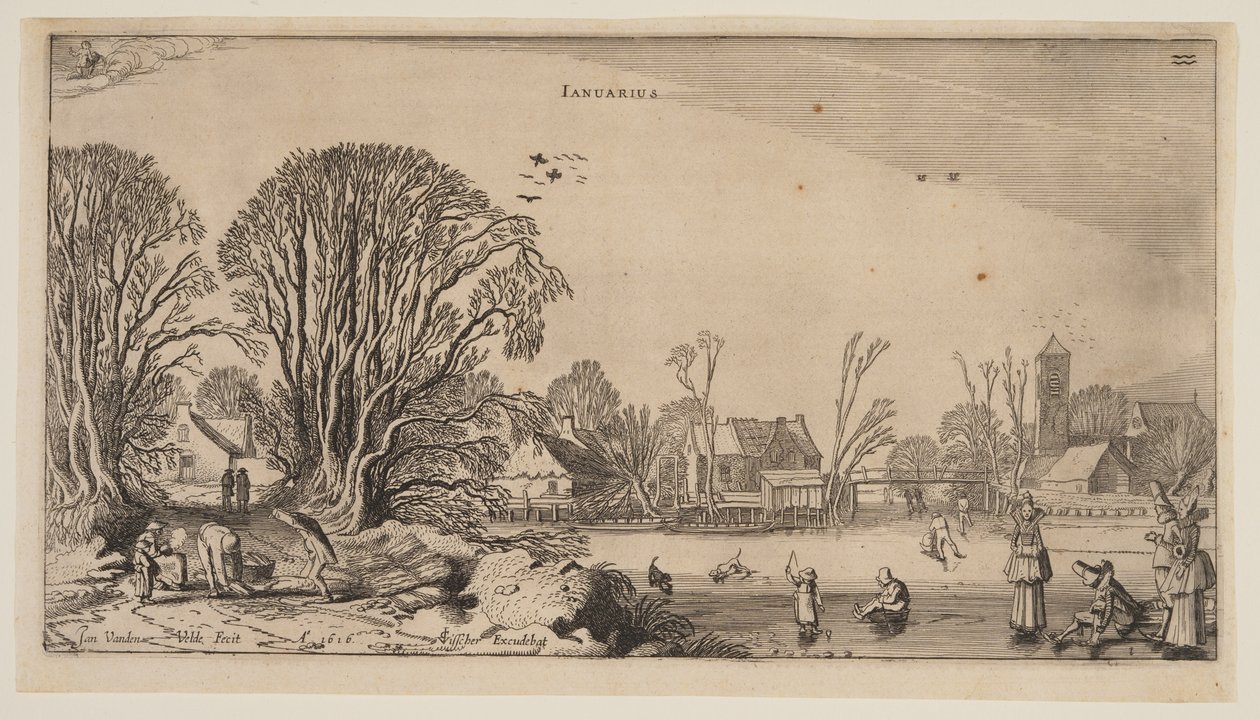 Januar, aus Die zwölf Monate des Jahres von Jan van de Velde II