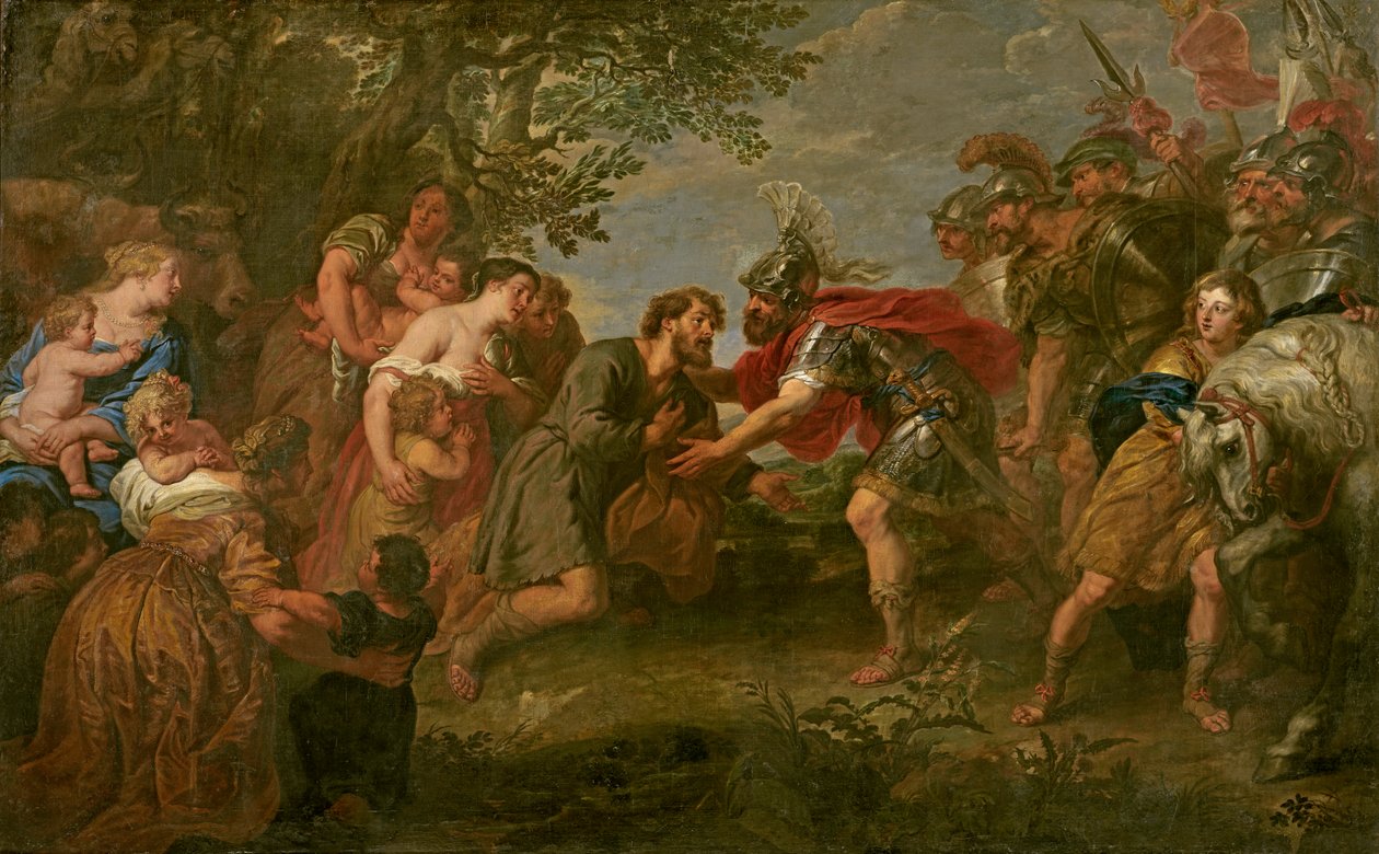 Jakob trifft seinen Bruder Esau von Jan van den Hoecke