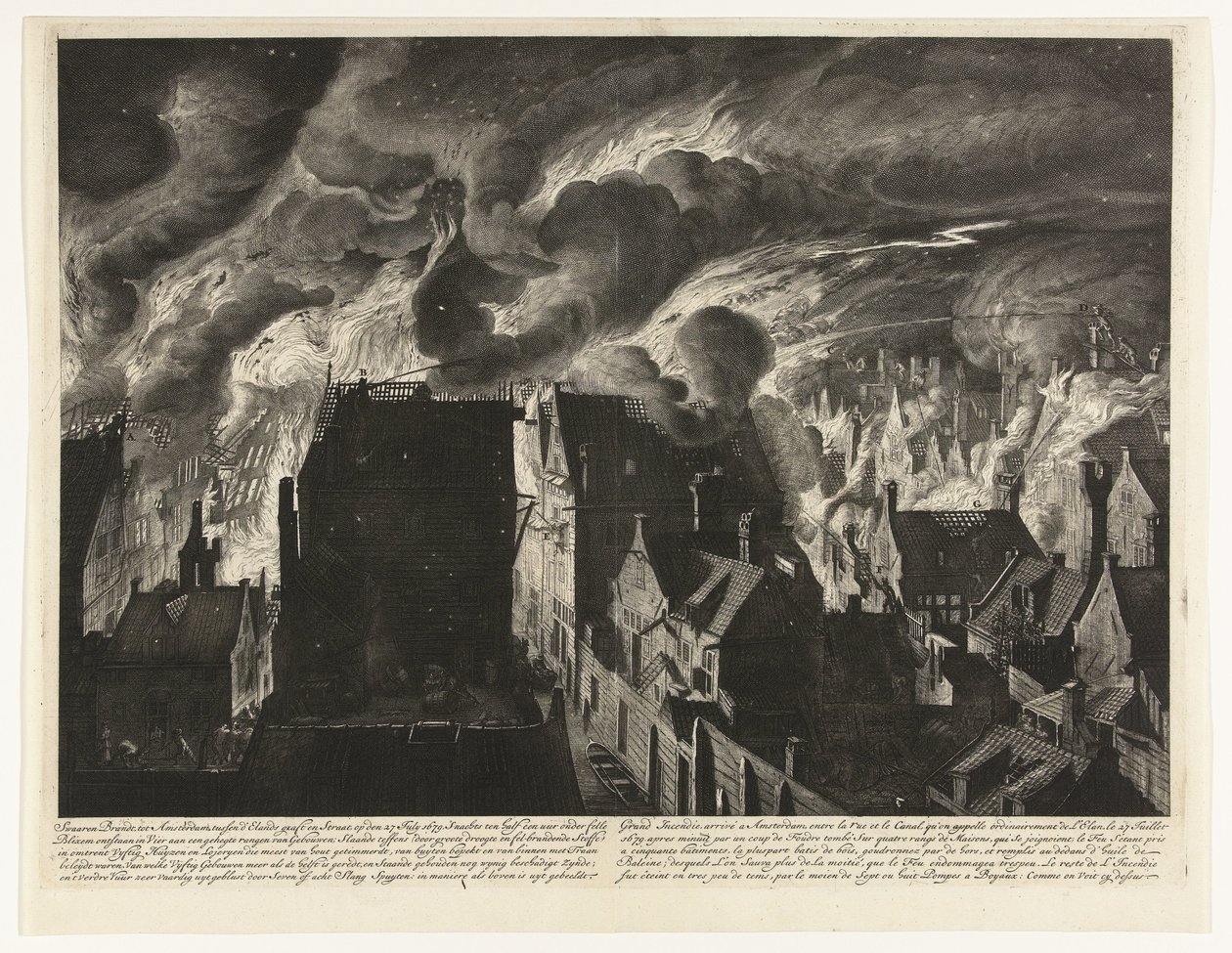 Das Löschen des großen Brandes an der Elandsgracht, 1679 von Jan van der Heyden (attributed to)