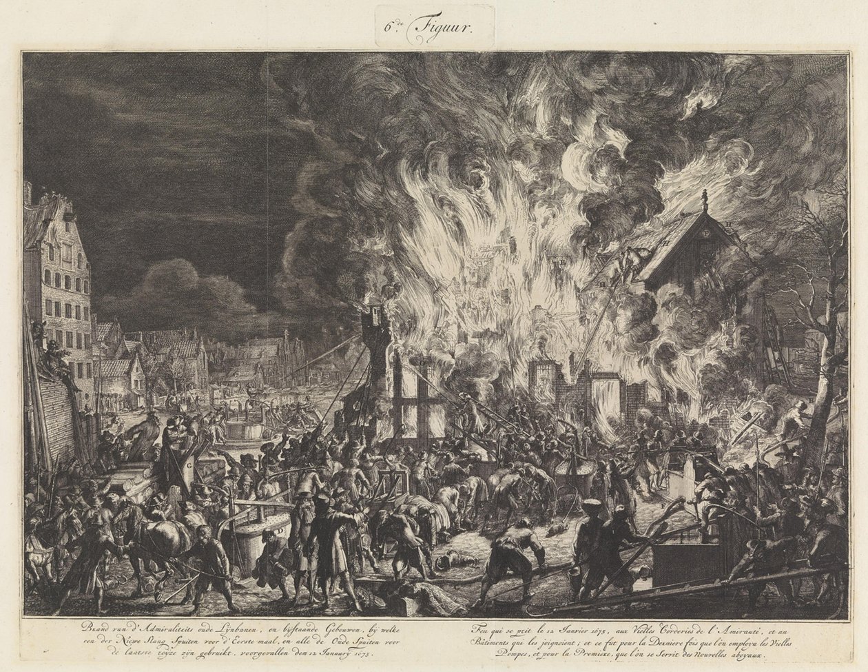 Brand in den Admiralitätsseilbahnen, 1673 von Jan van der Heyden