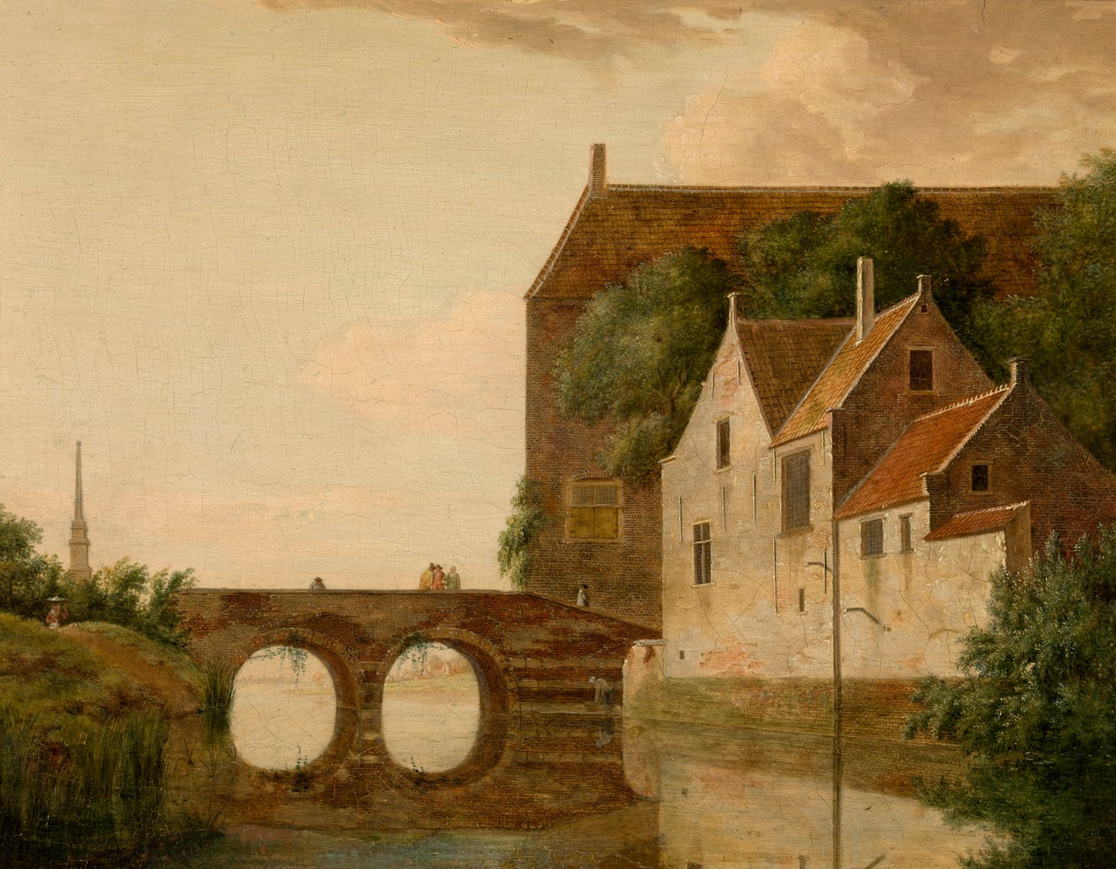 Brücke über einen Fluss von Jan van der Heyden