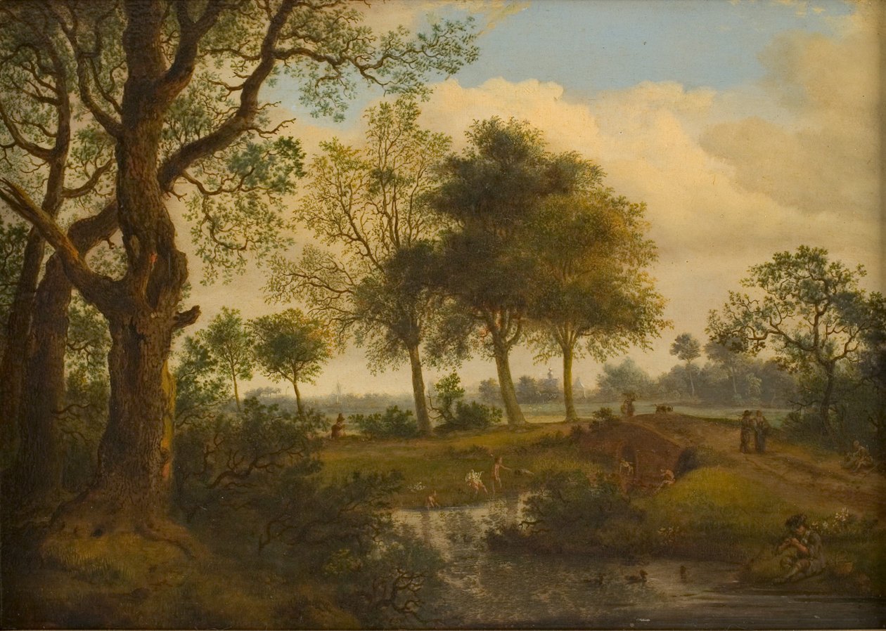 Landschaft mit Badenden von Jan van der Heyden
