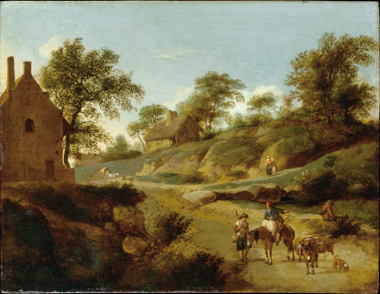 Auf einer Landstraße von Jan van der Heyden