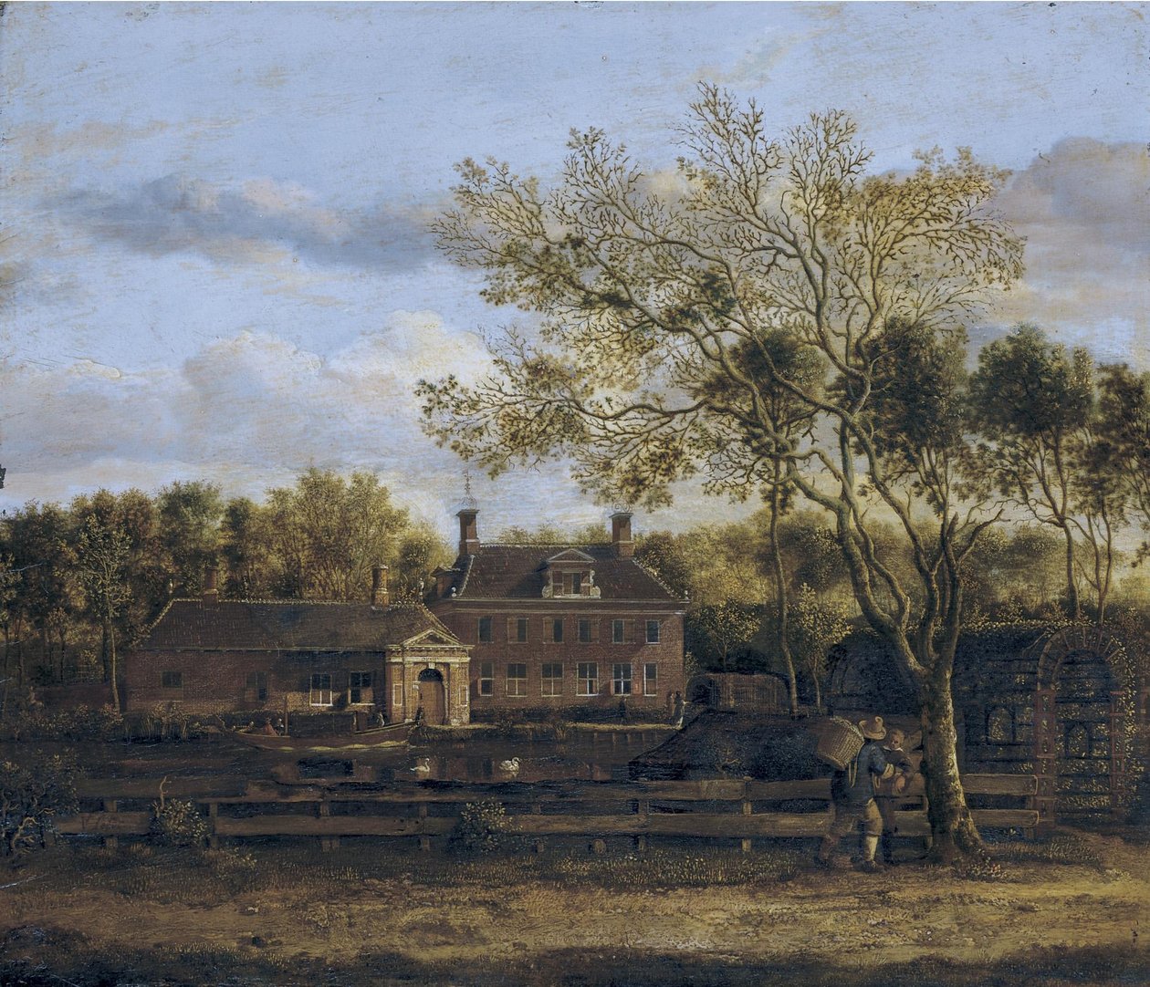 Der Hofstede Wolf en Hoeck entlang des Flusses Purmer bei Purmerend von Jan van der Heyden