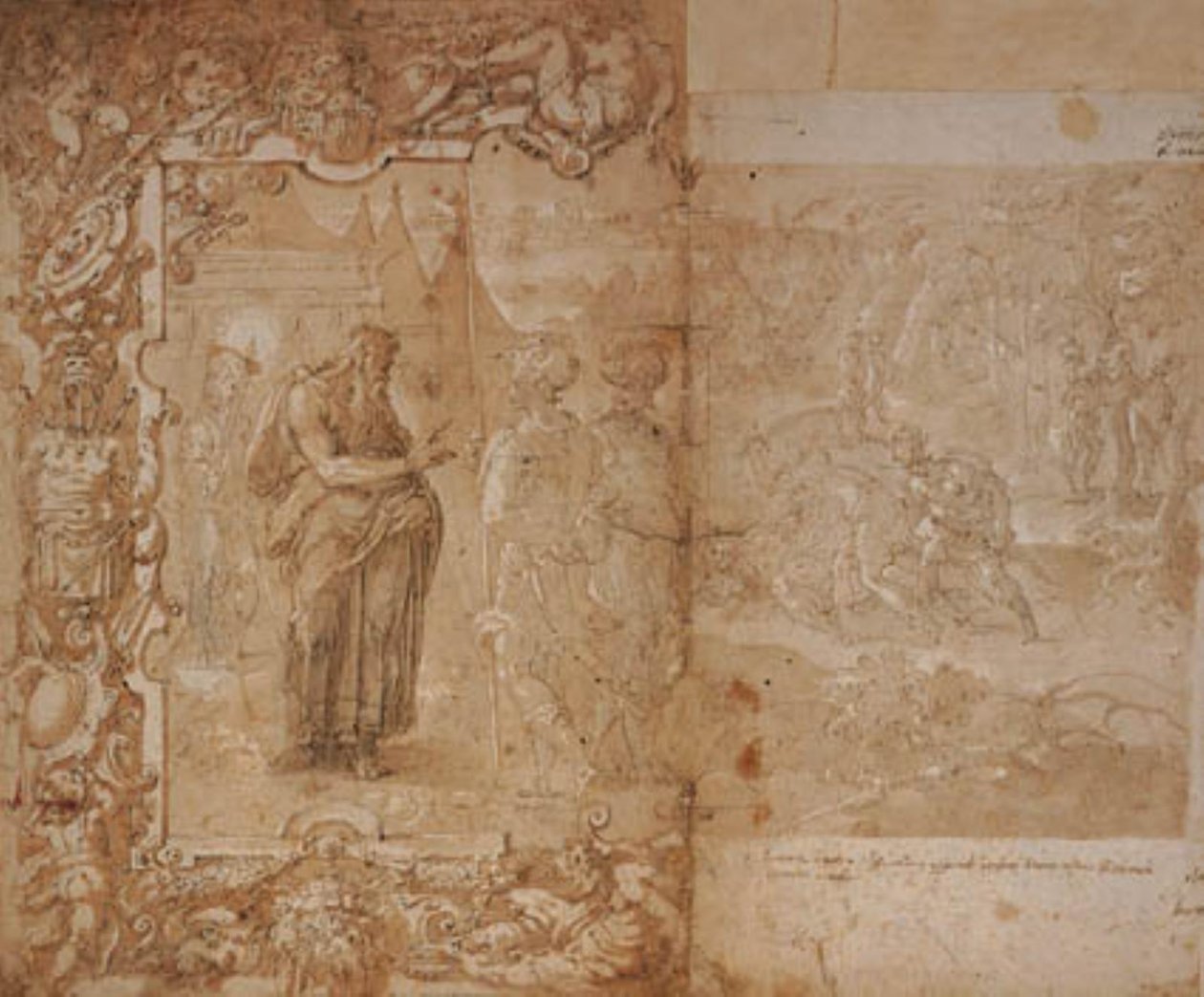 Zeichnung für einen Wandteppich mit der Geschichte von Odysseus und Diomedes von Jan van der Straet