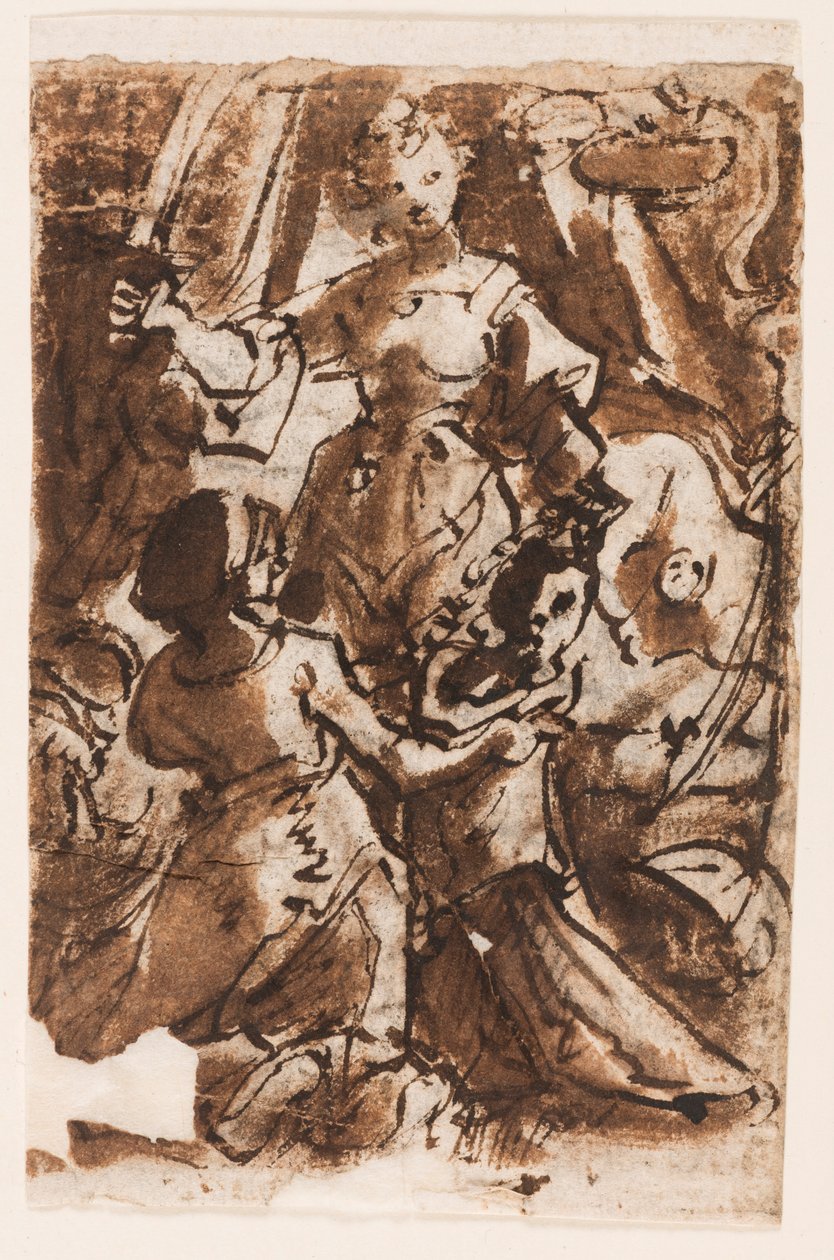 Recto: Judith mit dem Kopf von Holofernes; Himmelfahrt Christi von Jan van der Straet, called Stradanus