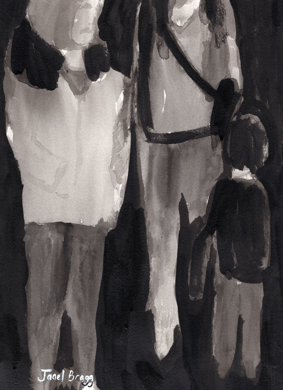 Einkaufende in den Ferien, ca. 2017 von Janel Bragg