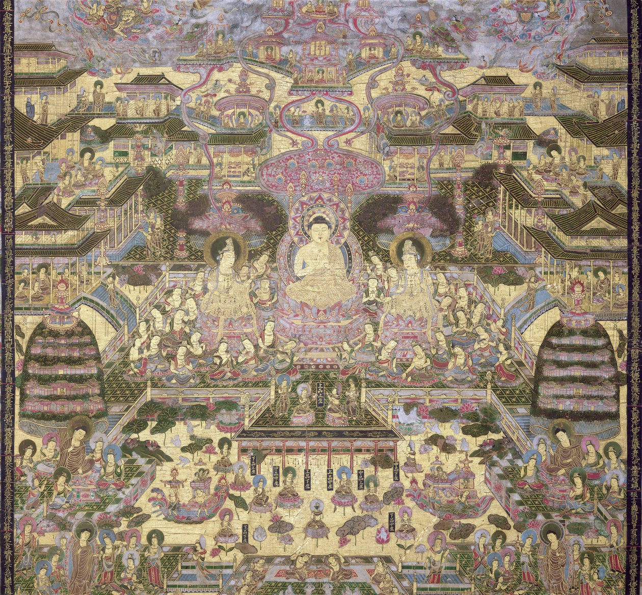 Darstellung der spirituellen und materiellen Welten von Japanese School