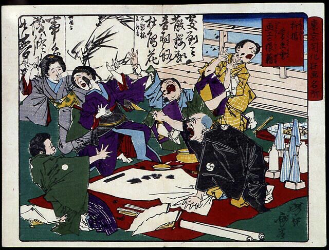 Wütender Maler und seine Schüler, Japan von Japanese School