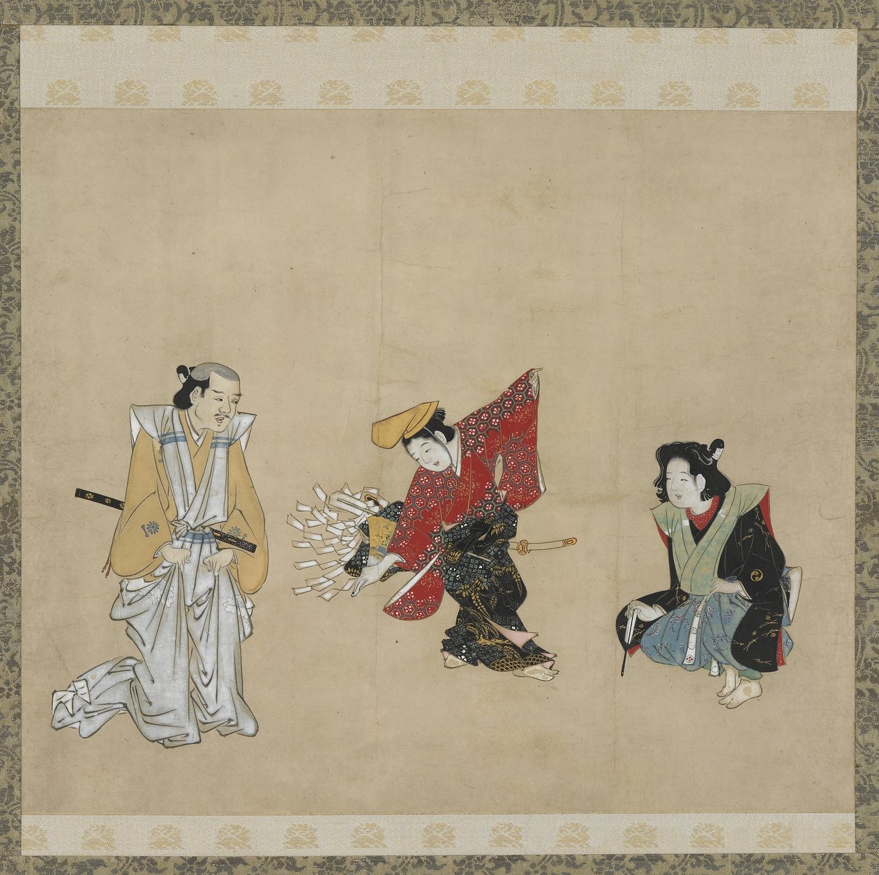 Junge, der einen Narihira-Tanz aufführt, Edo-Periode von Japanese School