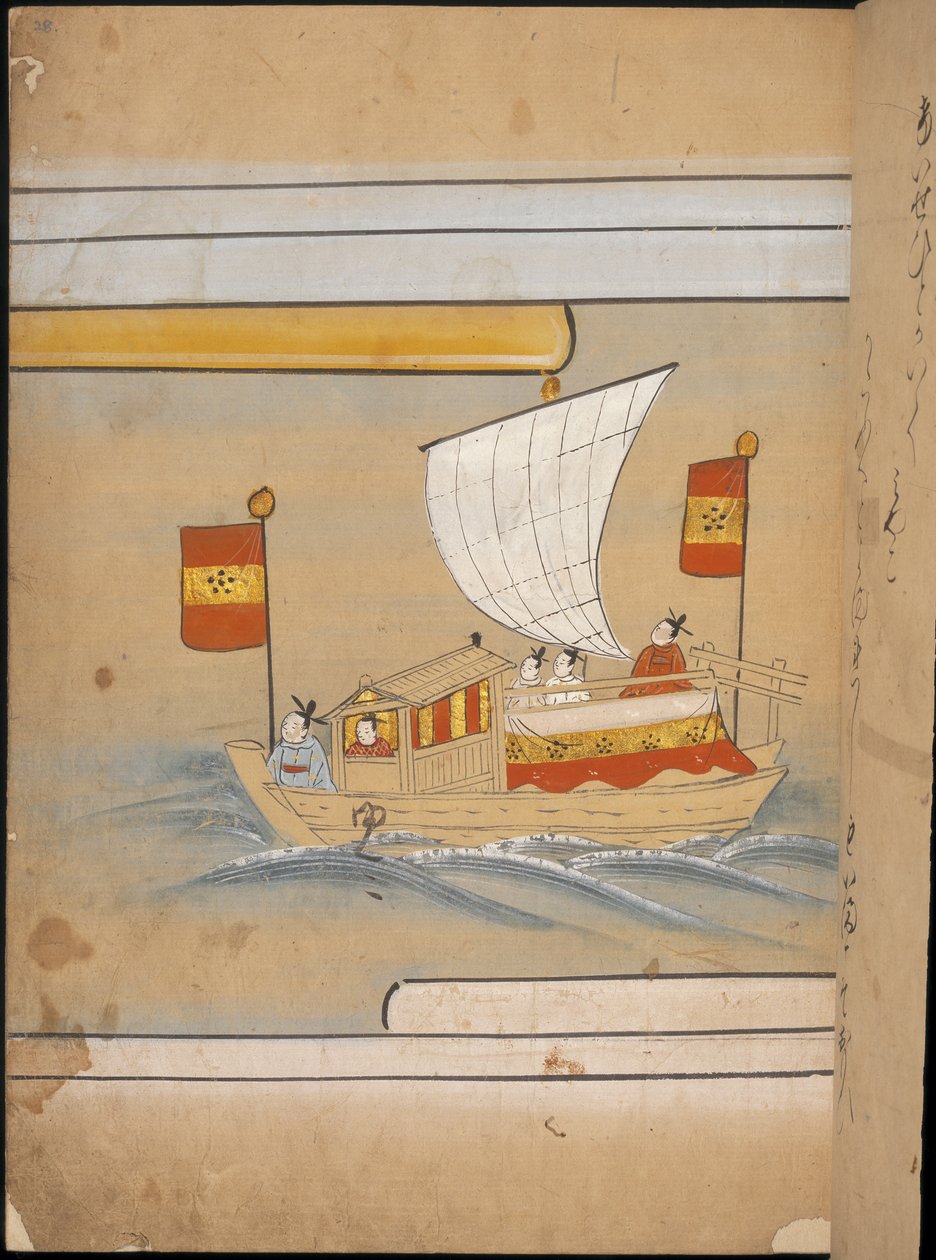 Chinesische Gesandte in einem Boot, Illustration aus dem 