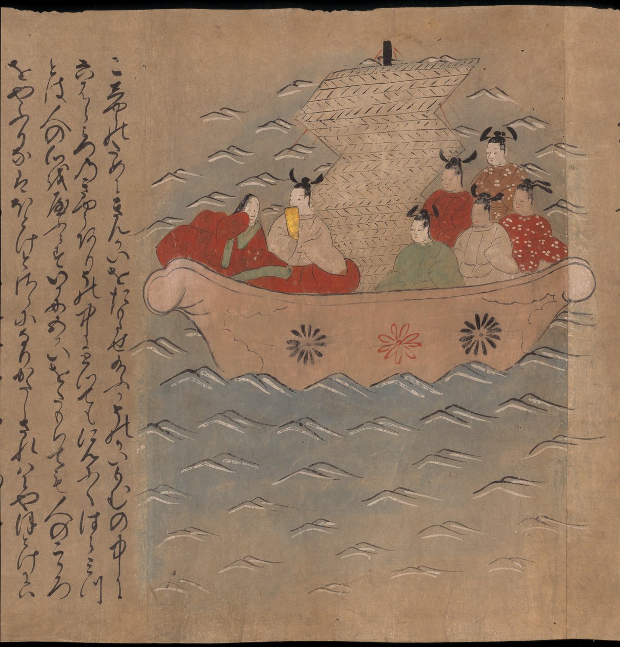 Chinesische Gesandte in einem Boot, Illustration aus dem 