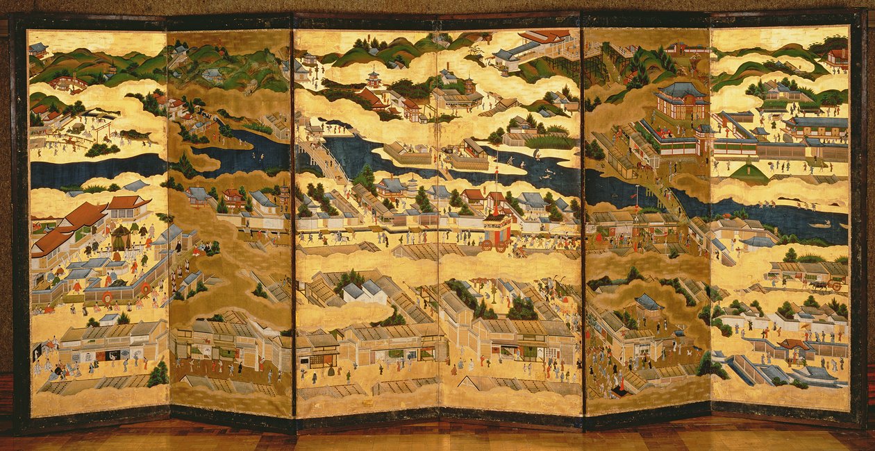 In und um die Umgebung von Kyoto, Edo-Periode von Japanese School