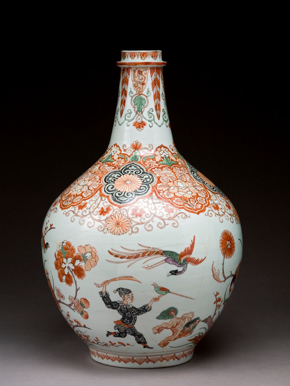 Große Flaschenvase, dekoriert in Holland im Imari-Stil, Ko-Imari, spätes 17. Jahrhundert von Japanese School