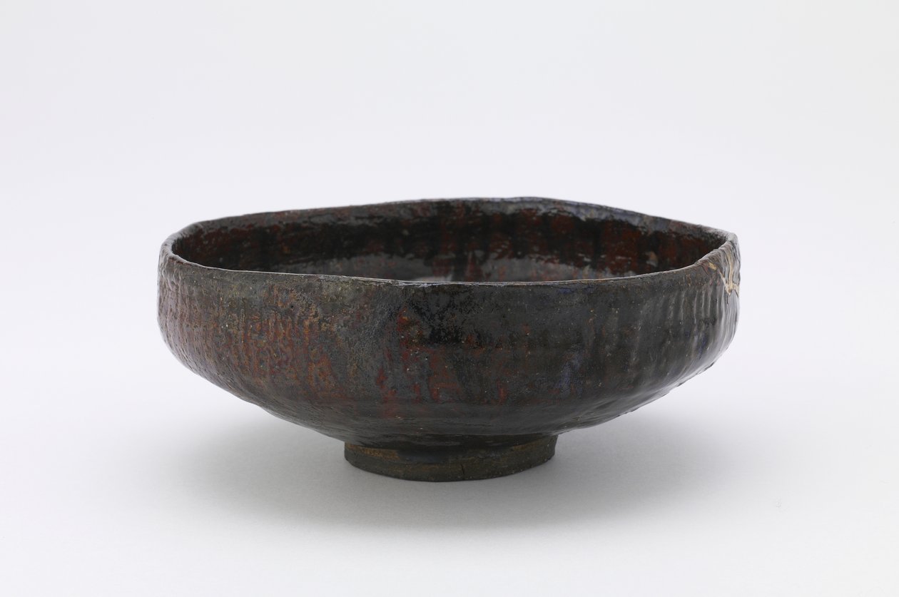 Ohi-Keramik flache Teeschale, Teeschale (hira jawan) von Japanese School