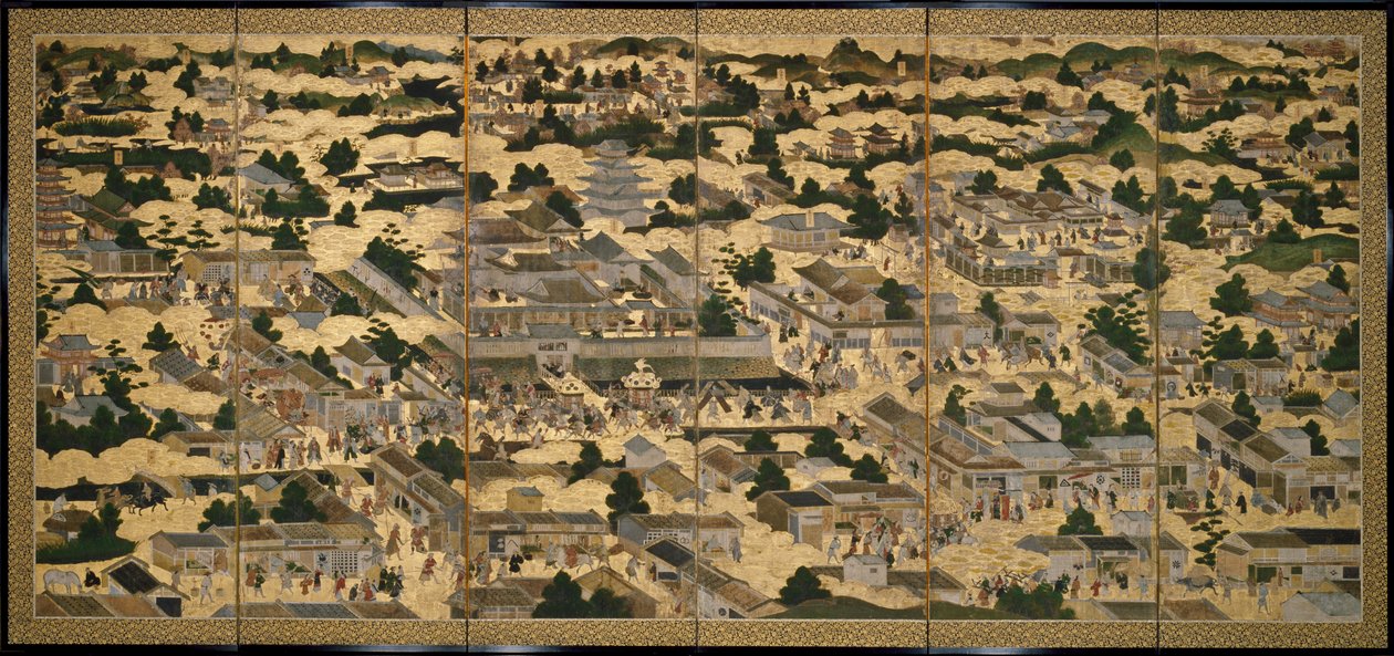 Ansichten in und um Kyoto (Rakuchu rakugai zu), ca. 1616-24 von Japanese School