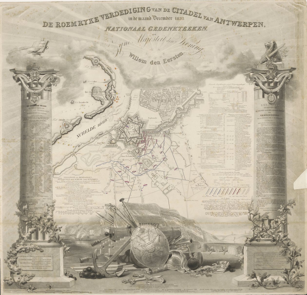 Die ruhmreiche Verteidigung der Zitadelle von Antwerpen, im Dezember 1832 von Ja.s Wyld