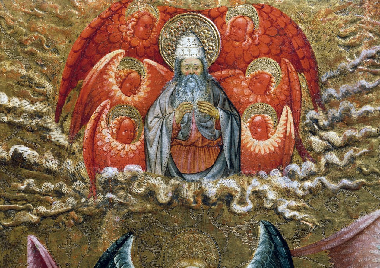 Gottvater umgeben von Engeln, Altarbild aus Verdu von Jaume Ferrer