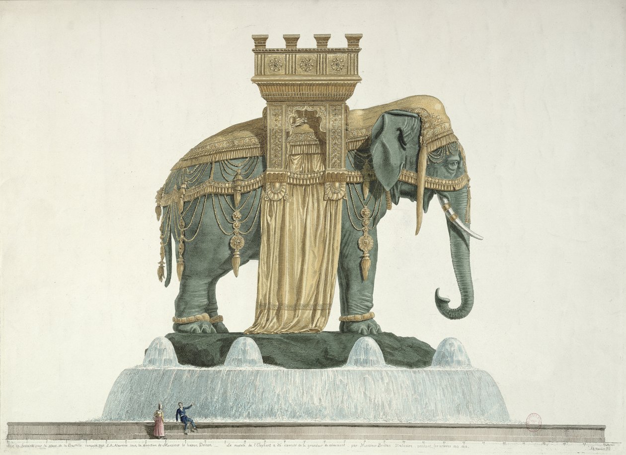 Entwurf für den Elefantenbrunnen am Place de la Bastille, 1813-14 von Jean Antoine Alavoine