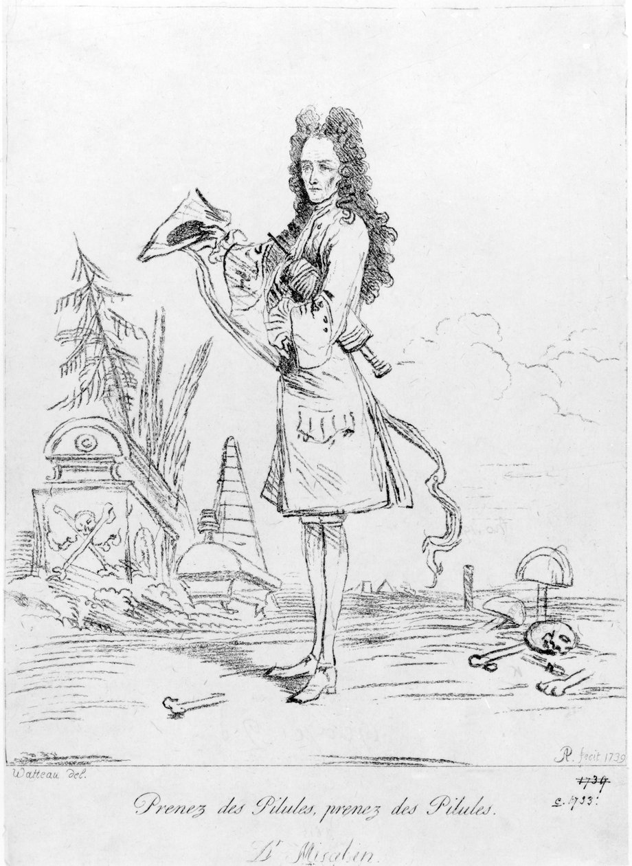 Nehmen Sie Pillen, nehmen Sie Pillen - Dr. Misabin, 1739 von Jean Antoine Watteau