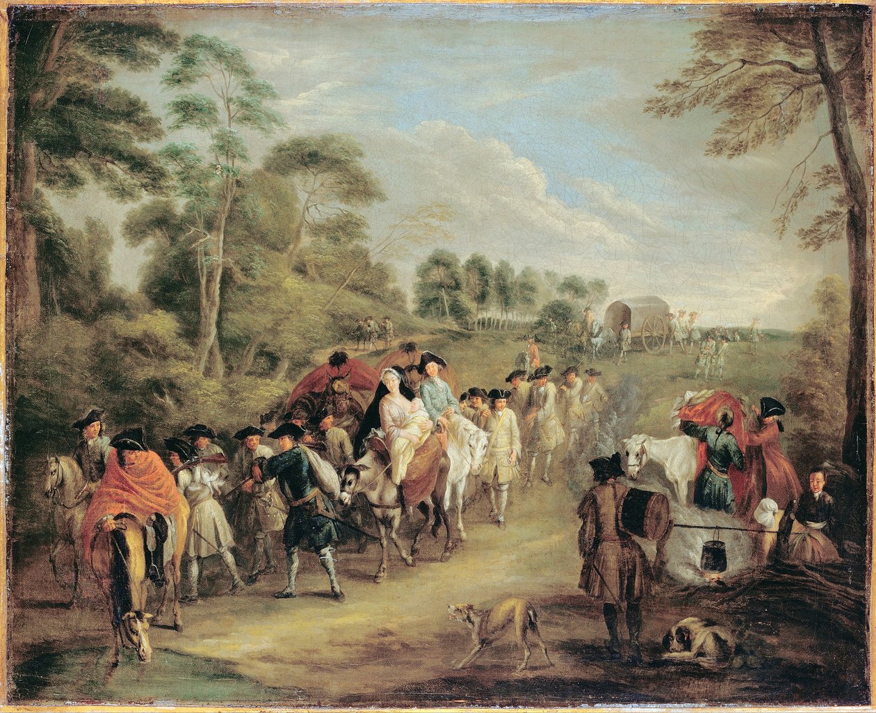 Soldaten auf dem Marsch von Jean Antoine Watteau