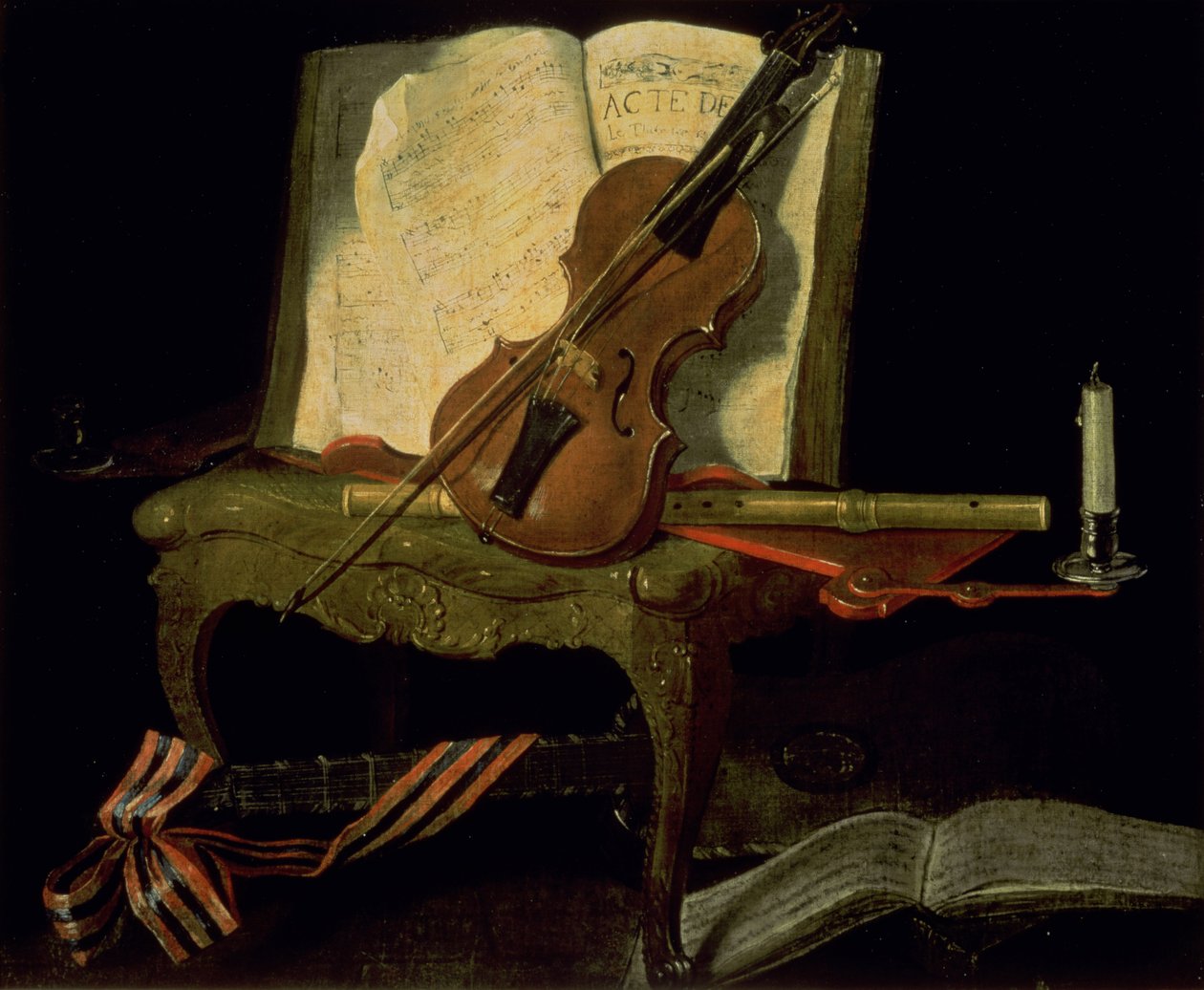 Stillleben mit einer Geige von Jean-Baptiste Oudry