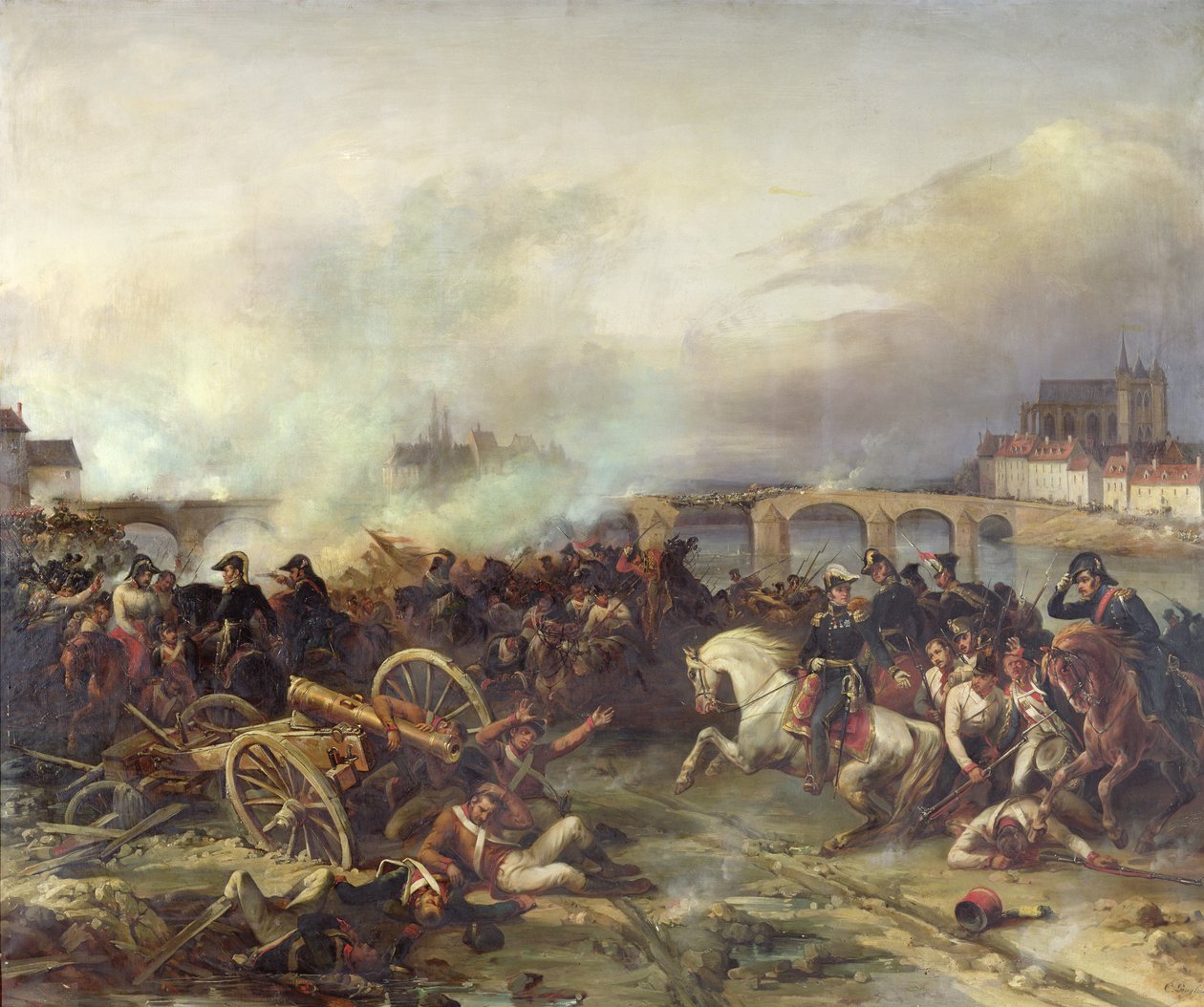 Schlacht von Montereau, 18. Februar 1814 von Jean Charles Langlois