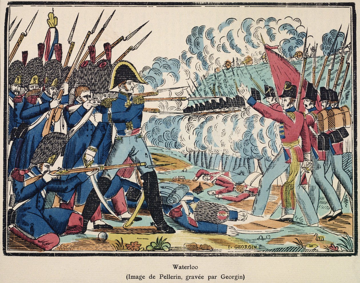 Die Schlacht von Waterloo, 1815, graviert von Francois Georgin (1801-63) aus 