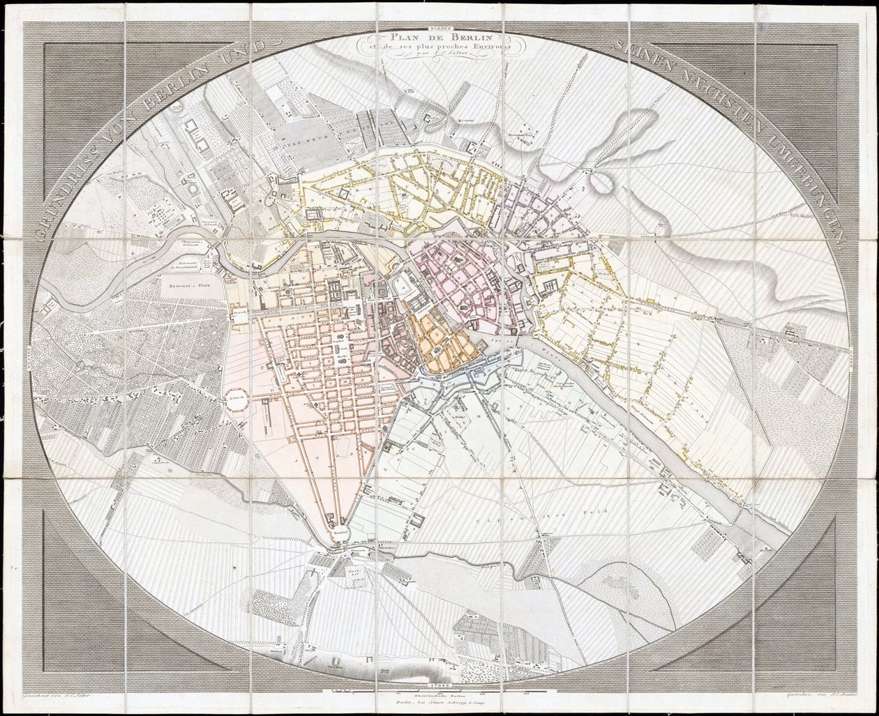 Grundriss von Berlin und seinen nächsten Umgebungen von Jean Chrétien Selter