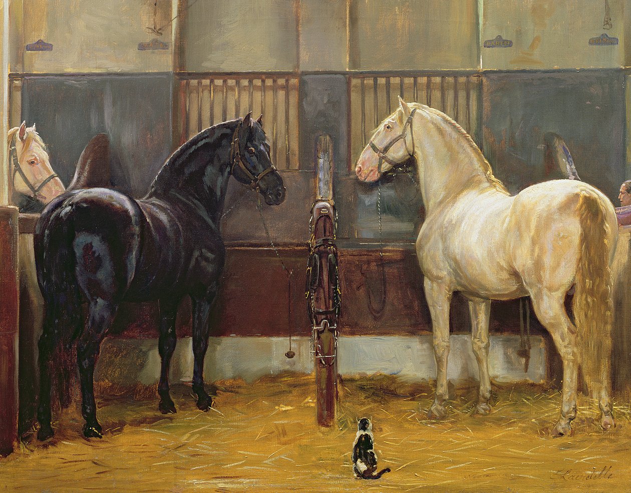 Cremes und Schwarze im Buckingham Palace Mews von Jean Edouard Lacretelle
