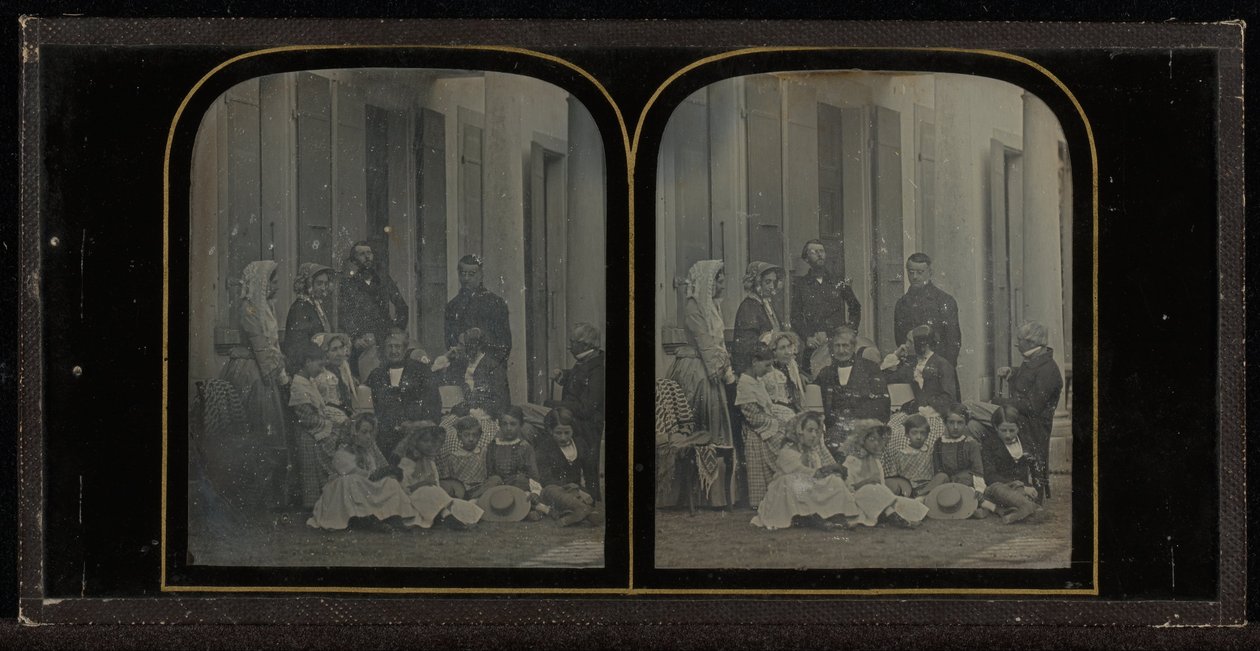 (Gruppenporträt von vierzehn Mitgliedern des Kreises von Eynard-Lullin) von Jean Gabriel Eynard