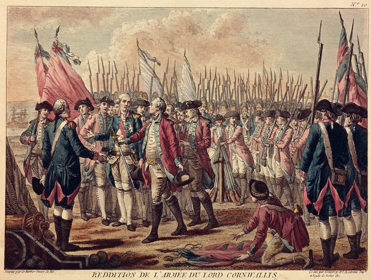 Die Kapitulation von Yorktown, 17. Oktober 1781 von Jean Jacques Francois Le Barbier