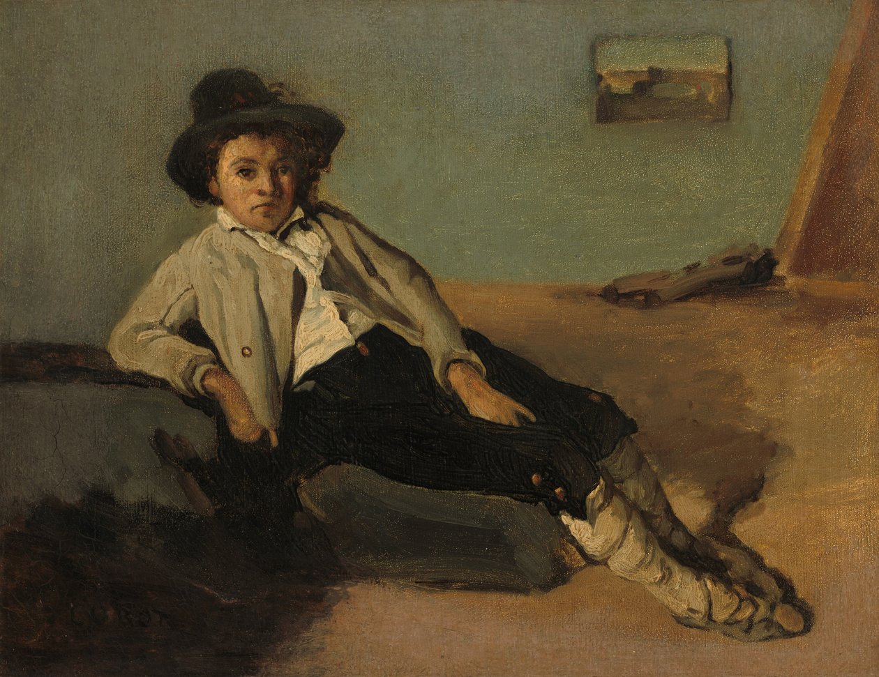 Italienischer Bauernjunge von Jean-Baptiste-Camille Corot