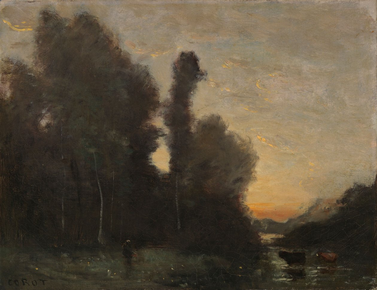 Landschaft, Abendstimmung von Jean-Baptiste-Camille Corot