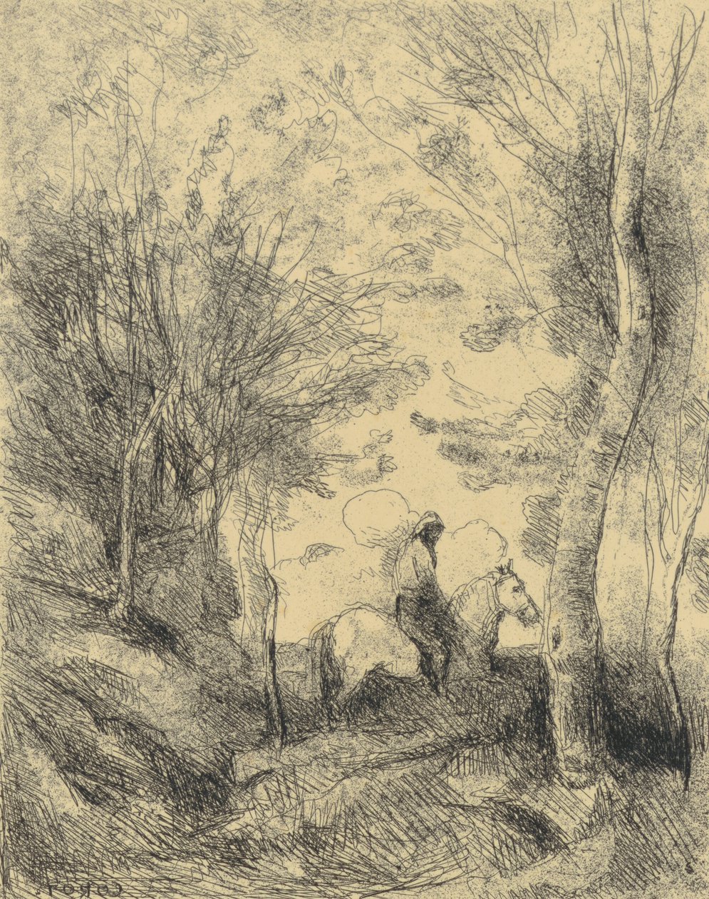 Der große Reiter im Wald von Jean-Baptiste-Camille Corot