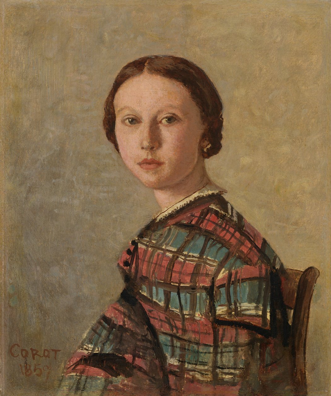 Porträt eines jungen Mädchens von Jean-Baptiste-Camille Corot