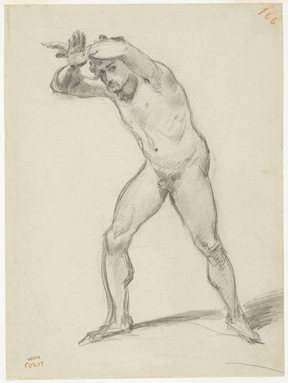 Stehender männlicher Akt von Jean-Baptiste-Camille Corot