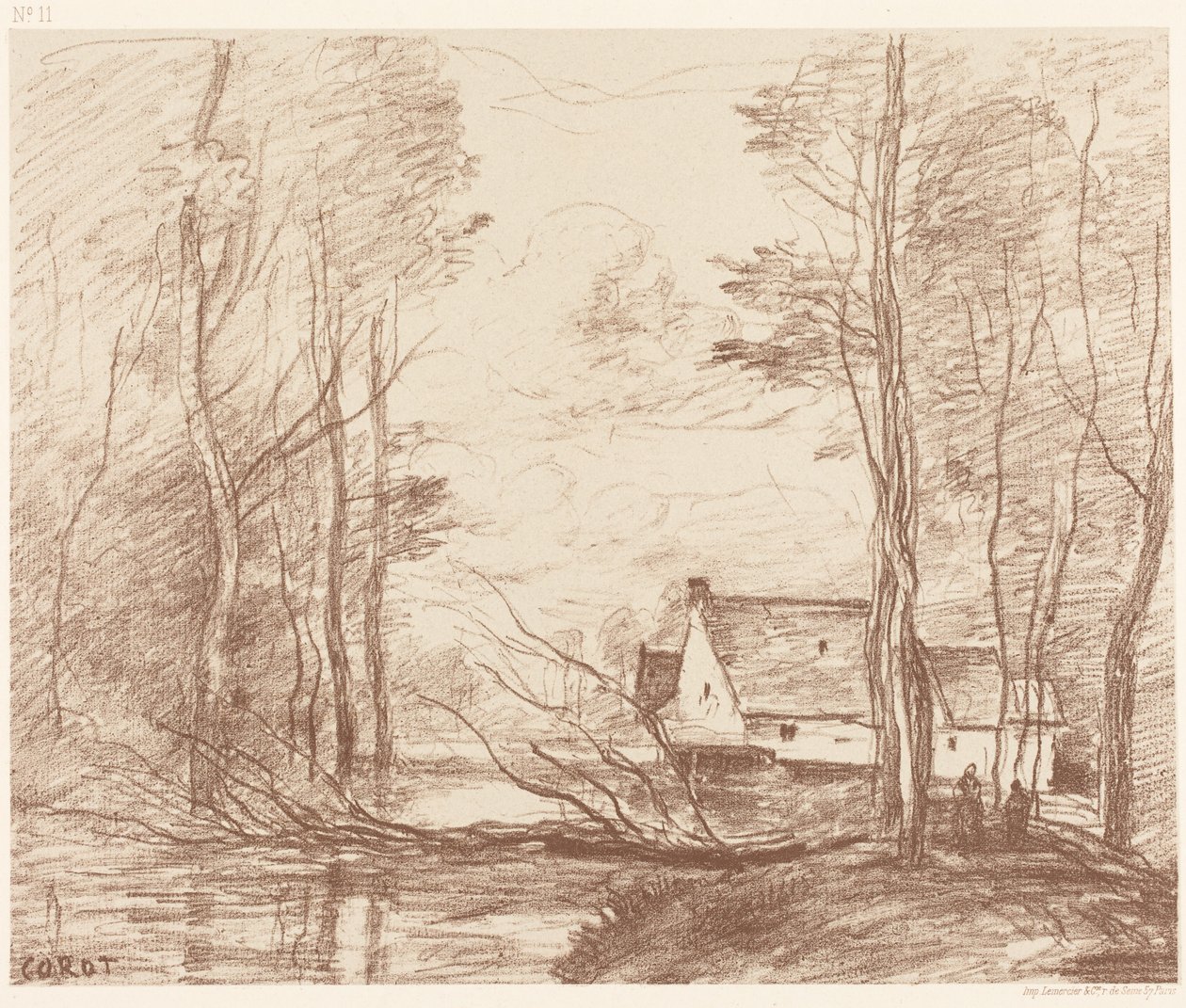 Die Mühle von Cuincy, bei Douai von Jean-Baptiste-Camille Corot