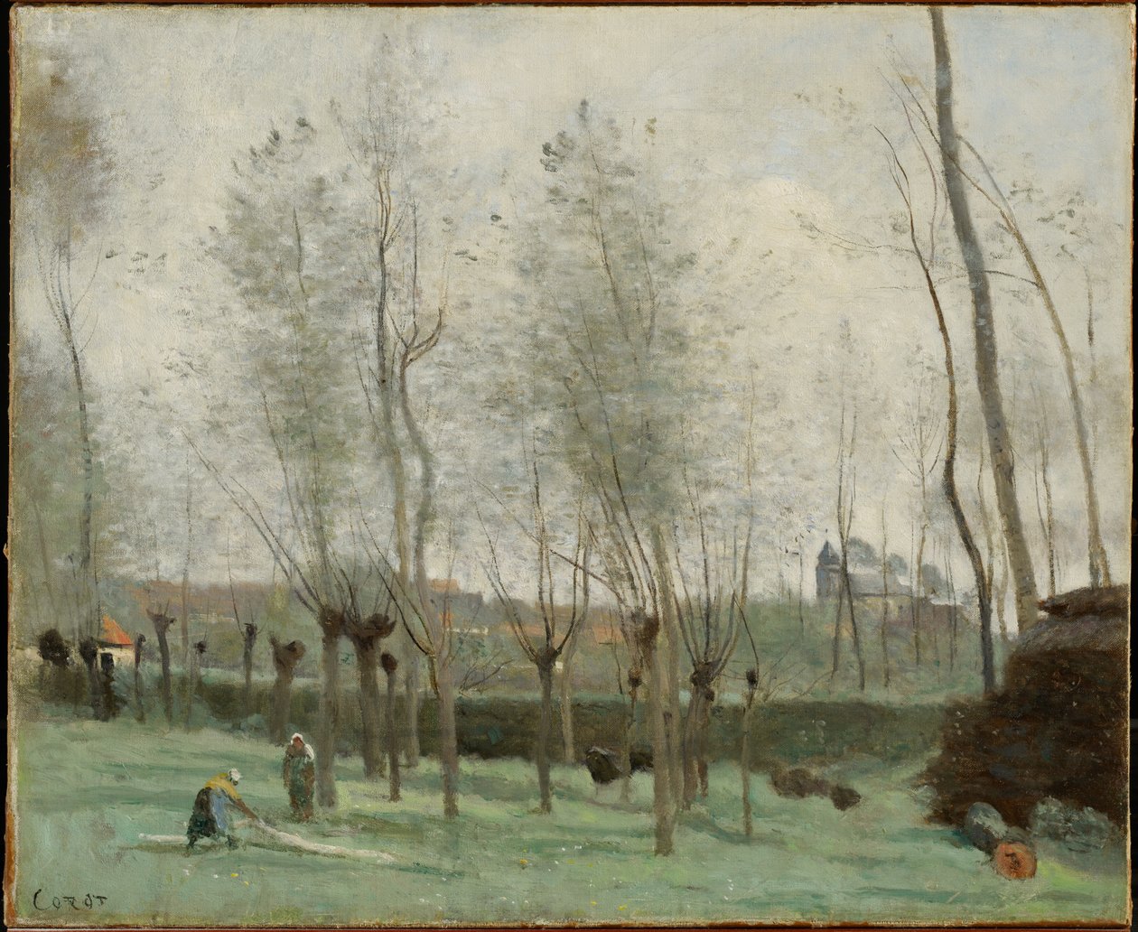 Wäscherinnen in einem Weidenhain von Jean-Baptiste-Camille Corot