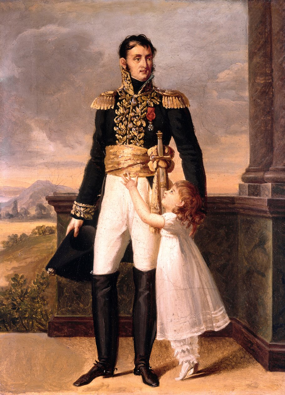 General Junot und seine Tochter Josephine, ca. 1805 von Jean Baptiste (attr. to) Isabey
