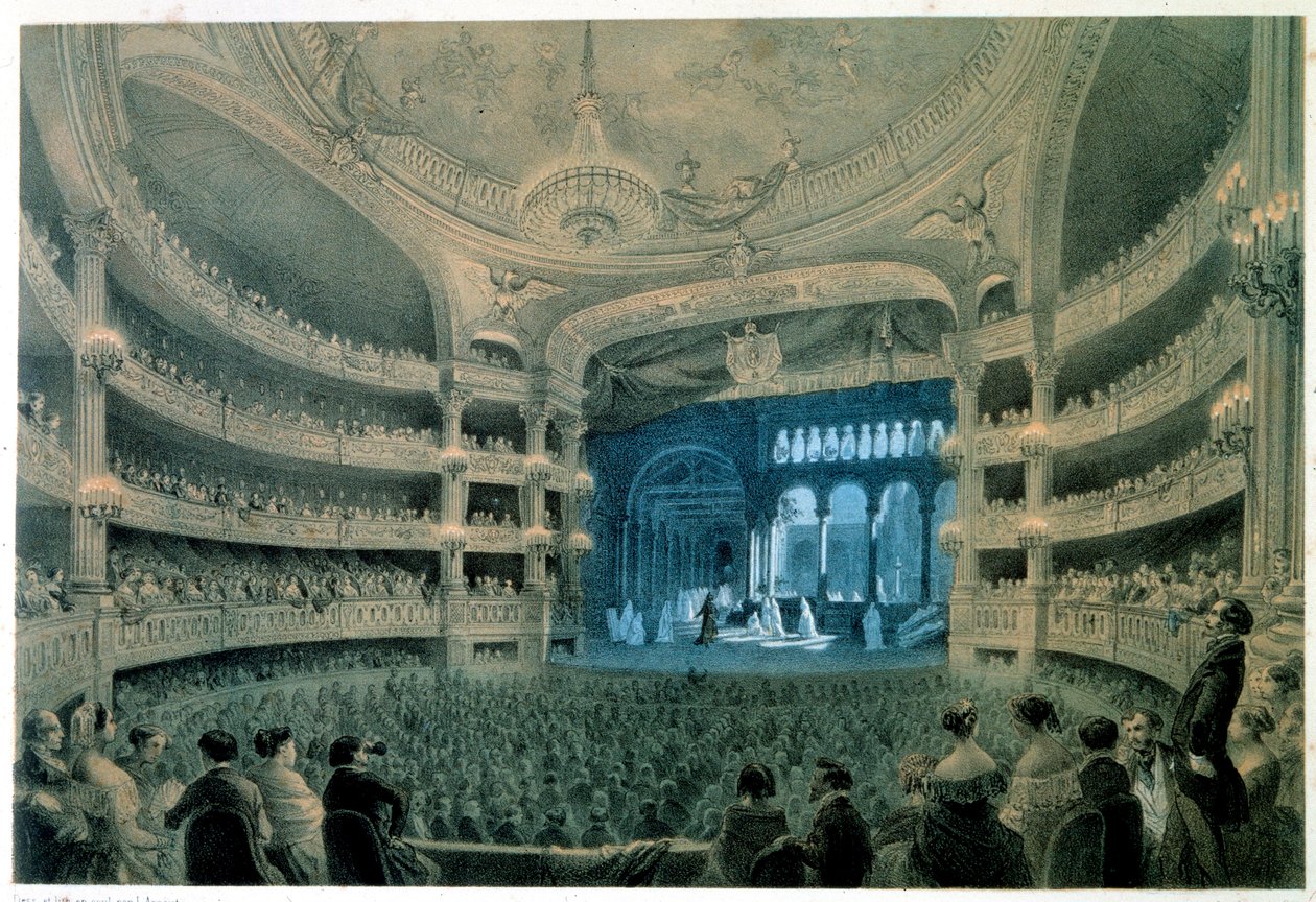 Ansicht des Theatersaals der Oper Garnier (Musikakademie) von Jean Baptiste Arnout